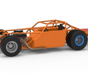 Vintage Dirt late model Race car Base Version 4 Scale 1:25