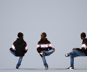00585_Jimmy012 Teen Black male relaxing casually in public space, autumn or spring attire
