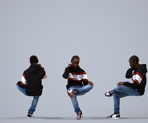 00585_Jimmy010 Teen Black male relaxing in public space wearing autumn or spring attire