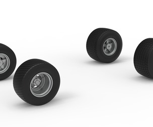 Wheel Set of Vintage Dirt late model Race car V4 Scale 1:25