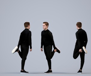 00586_Kyle009 Teen Caucasian male running in sport attire for exercise visualization