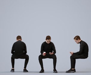00586_Kyle012 Teen Caucasian male sitting in public space with smartphone, autumn attire