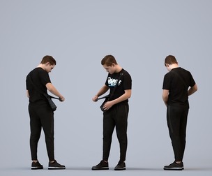 00586_Kyle005 Teen Caucasian male standing with smartphone in autumn or spring attire