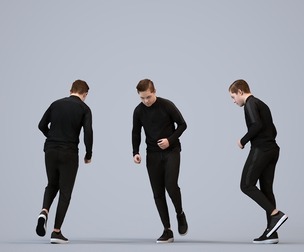 00586_Kyle010 Teen Caucasian male running in casual sportswear, autumn or spring attire