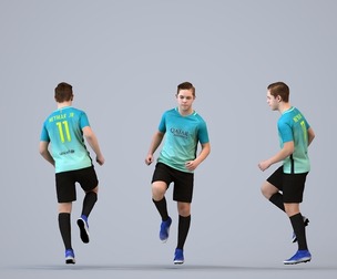00588_Kyle004 Teen Caucasian male running in summer sportswear for exercise visualization