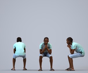 00589_Jimmy010 Teen Black male waiting in public space wearing summer casual attire