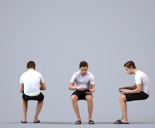 00590_Kyle010 Teen Caucasian male sitting at home with tablet, summer casual wear