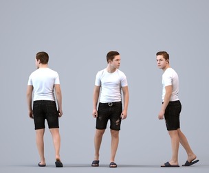 00590_Kyle005 Teen Caucasian male waiting in public space wearing casual summer clothing