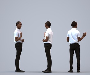 00591_Jimmy006 Teen Black male standing in hospitality uniform for summer service