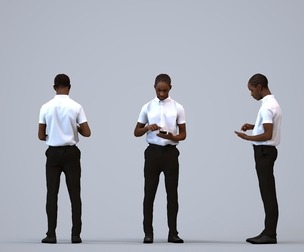 00591_Jimmy003 Teen Black male standing in hospitality setting wearing transitional seasonal
