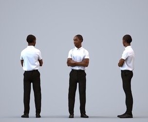 00591_Jimmy005 Teen Black male waiting in hospitality setting wearing transitional seasonal clothing