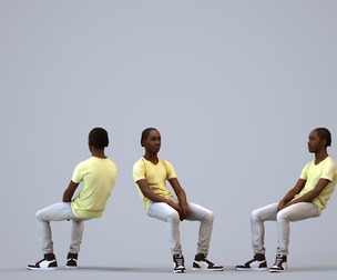 00593_Jimmy008 Teen Black male relaxing in public space wearing casual summer attire
