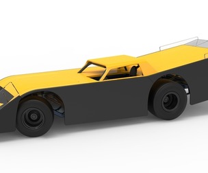 Vintage Dirt late model Race car V5 while turning Scale 1:25