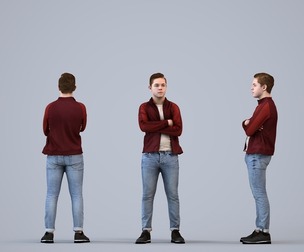 00594_Kyle004 Teen Caucasian male waiting in public space wearing autumn or spring attire