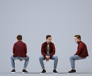 00594_Kyle007 Teen Caucasian male relaxing in public wearing autumn or spring attire