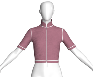 Girls Ribbed Zip-Crop Top | Marvelous / Clo3d / obj / fbx