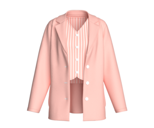Girls Vertical Striped Vest With Blazer Set | Marvelous / Clo3d / obj / fbx