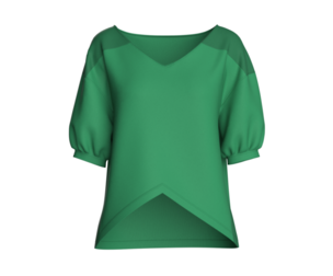 Girls V-Hem Puff Sleeve Top | Marvelous / Clo3d / obj / fbx