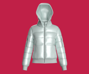 Girls Zip-Up Puffer Jacket | Marvelous / Clo3d / obj / fbx