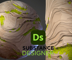 Stylized Rock Terrain with Moss