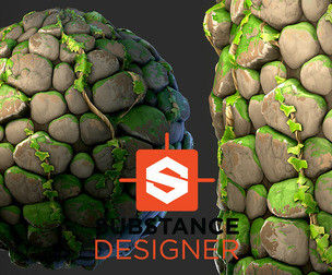 Stylized Stones with Ivy