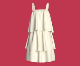 Girls Tiered Ruffle Mini Dress | Marvelous / Clo3d / obj / fbx