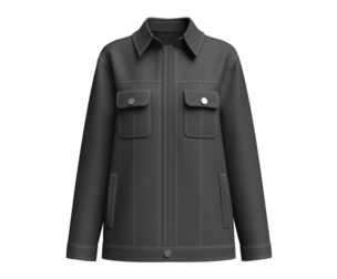 Girls Black Denim Jacket With Pockets | Marvelous / Clo3d / obj / fbx