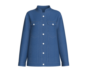 Girls Mandarin Collar Denim Shirt | Marvelous / Clo3d / obj / fbx