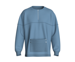 Men Drop-Shoulder Zip Sweatshirt | Marvelous / Clo3d / obj / fbx