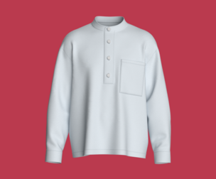 Men Long Sleeve Shirt With Pocket | Marvelous / Clo3d / obj / fbx