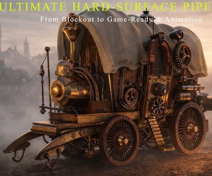 Steampunk Heavy Wagon – AAA Game-Ready Asset / 3D Model + Full Tutorial