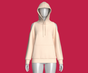 Girls Cold Shoulder Hoodie With Pocket | Marvelous / Clo3d / obj / fbx