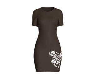 Girls Dark Brown Bodycon Mini Dress | Marvelous / Clo3d / obj / fbx