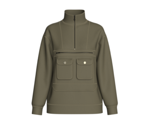 Girls High Neck Half-Zip Cargo Jacket | Marvelous / Clo3d / obj / fbx