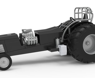 Vintage Pulling tractor Version 3 Scale 1:25