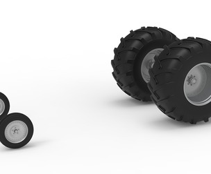 Wheel Set of Vintage Pulling tractor Version 2 Scale 1:25