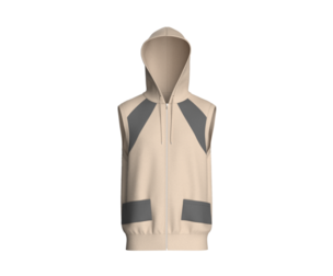 Men Sleeveless Zip-Up Hoodie | Marvelous / Clo3d / obj / fbx