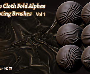 50 Deep Cloth Fold Alphas & Sculpting Brushes Vol .1