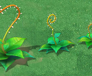 Cartoon version - moving tentacles grass