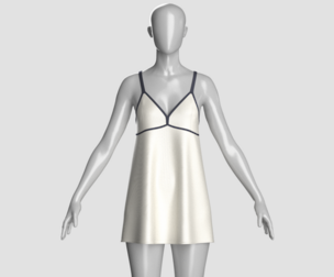 Girls Silk Mini Nightgown | Marvelous / Clo3d / obj / fbx