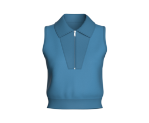 Girls Sleeveless Half-Zip Crop Jacket | Marvelous / Clo3d / obj / fbx
