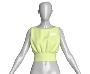 Girls Sleeveless Ribbed Hem Crop Top | Marvelous / Clo3d / obj / fbx