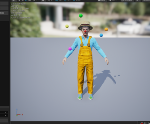 Street PerformerStylized Juggling Clown Fully Rigged UE Project