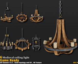 6 Medieval Ceiling Lights - Game Ready (Vol 01)