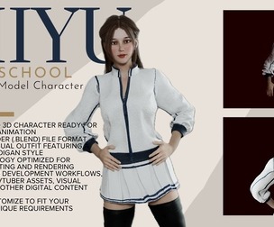 Miyu Elite School - Rigged 3D Model Character