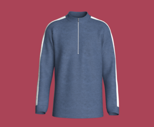 Men Quarter-Zip Wash Sweatshirt | Marvelous / Clo3d / obj / fbx