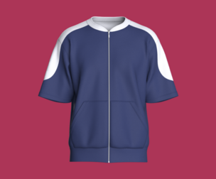 Men Short Sleeve Zip-Up Jacket | Marvelous / Clo3d / obj / fbx