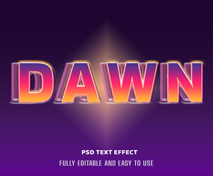 Dawn PSD Fully Editable Text Effect. Layer Style PSD Mockup Template