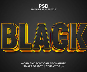 Black PSD Fully Editable Text Effect. Layer Style PSD Mockup Template