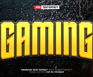 Gaming PSD Fully Editable Text Effect. Layer Style PSD Mockup Template